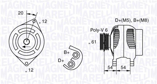 MAGNETI MARELLI kintamosios srovės generatorius 063321833010